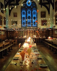 hall decorated for lights for Diwali