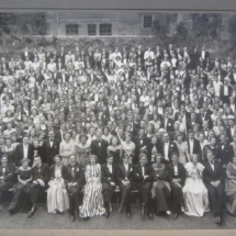 old traditional survivors’ photograph of univ students