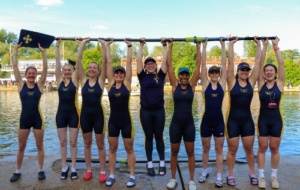 W1 celebrating finishing 3rd on the River at Summer Eights