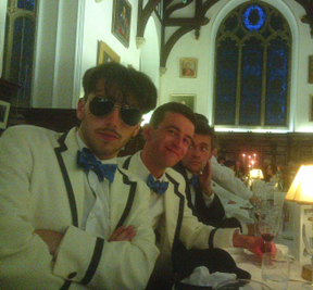 Various boat club members getting into the festive spirit at Eights Dinner