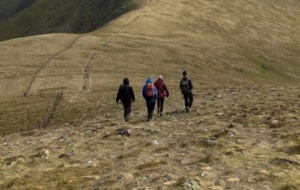 People walking on a mountain