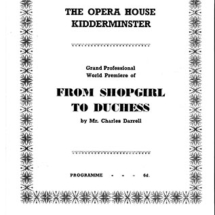 Colin Ford - The Opera House, Kidderminster - Programme front - profile Colin Ford - The Opera House, Kidderminster - Programme front