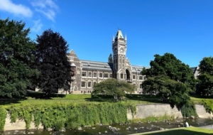 The University of Otago Registry Building, next to the banks of the Water of Leith